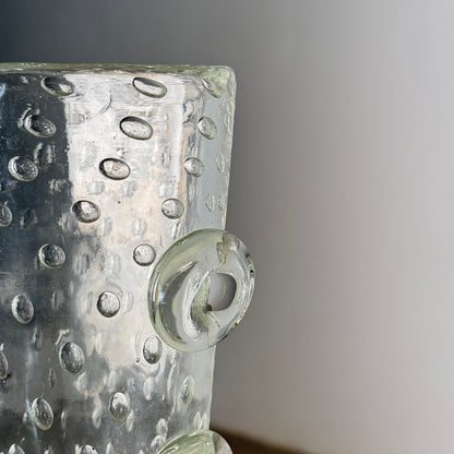 Ercole Barovier Exceptional Pulegoso Glass Vase with Applied Discs, 1930s Vases