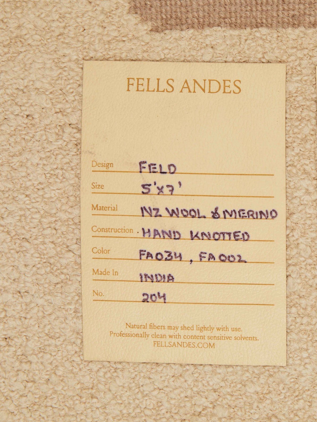 Feld Rug by Fells Andes Rugs