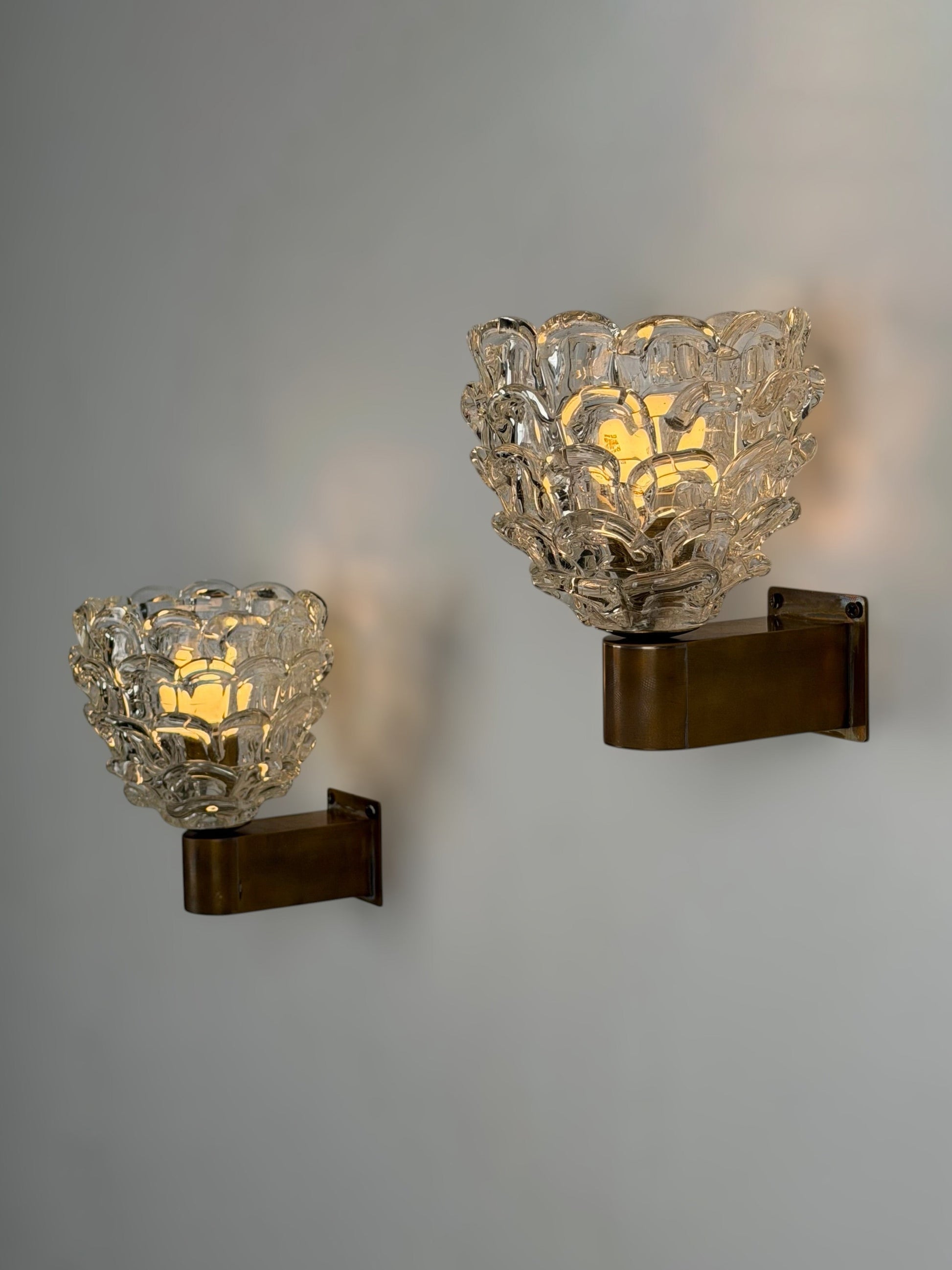 Pair of "Festoni" Wall Sconces by Ercole Barovier for Barovier & Toso, 1938 Sconces
