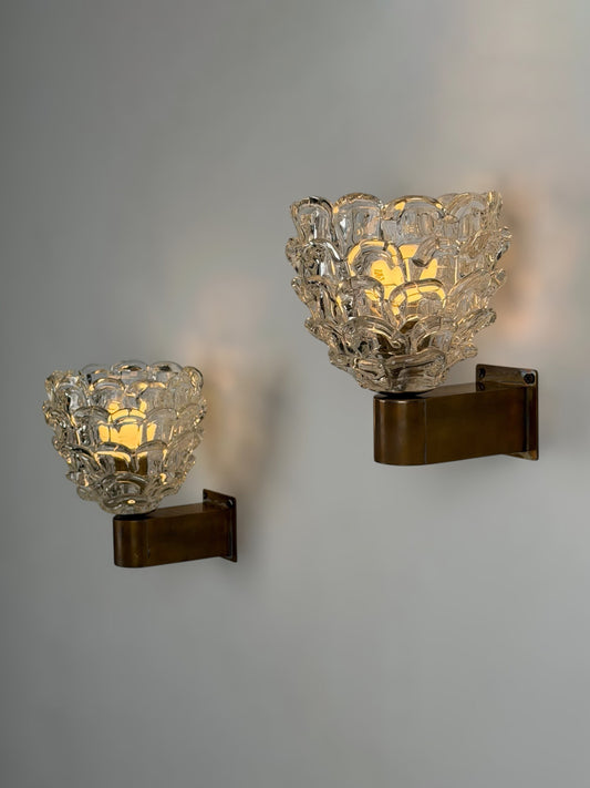 Pair of "Festoni" Wall Sconces by Ercole Barovier for Barovier & Toso, 1938 Sconces