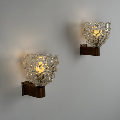 Pair of "Festoni" Wall Sconces by Ercole Barovier for Barovier & Toso, 1938 Sconces