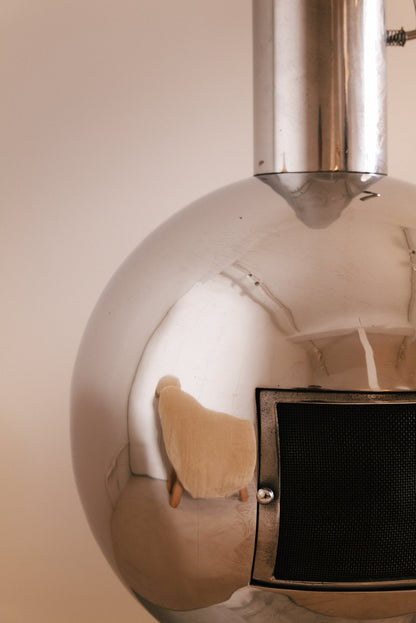 Fireplace in Polished Steel by Dreis Krejkamp, Netherlands, 1960 Fireplace