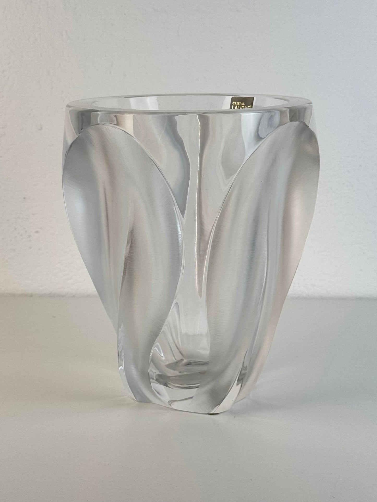 "Flamme" Crystal Vase by Lalique Paris, Signed, 1970s - Sculptural Flower Vase Vases