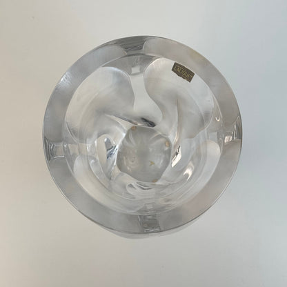 "Flamme" Crystal Vase by Lalique Paris, Signed, 1970s - Sculptural Flower Vase Vases
