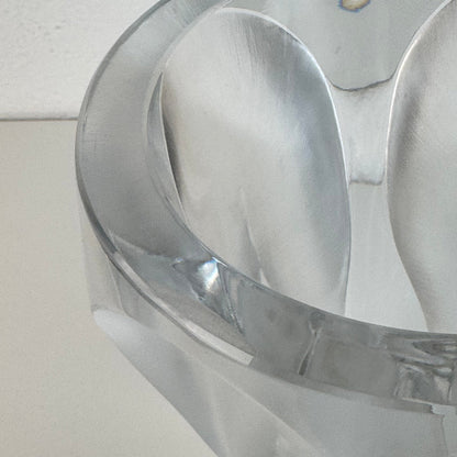 "Flamme" Crystal Vase by Lalique Paris, Signed, 1970s - Sculptural Flower Vase Vases