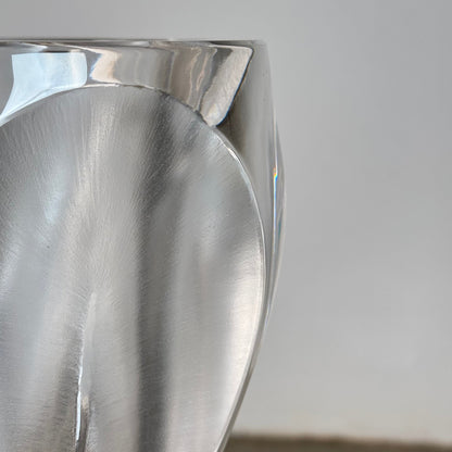"Flamme" Crystal Vase by Lalique Paris, Signed, 1970s - Sculptural Flower Vase Vases