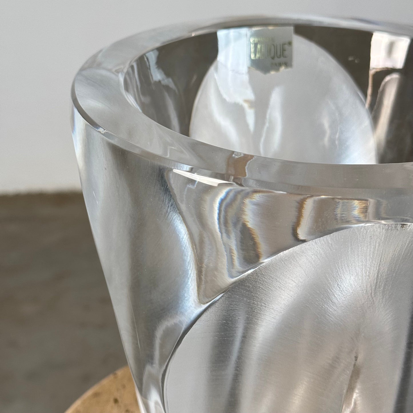 "Flamme" Crystal Vase by Lalique Paris, Signed, 1970s - Sculptural Flower Vase Vases
