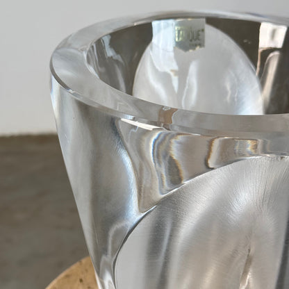 "Flamme" Crystal Vase by Lalique Paris, Signed, 1970s - Sculptural Flower Vase Vases