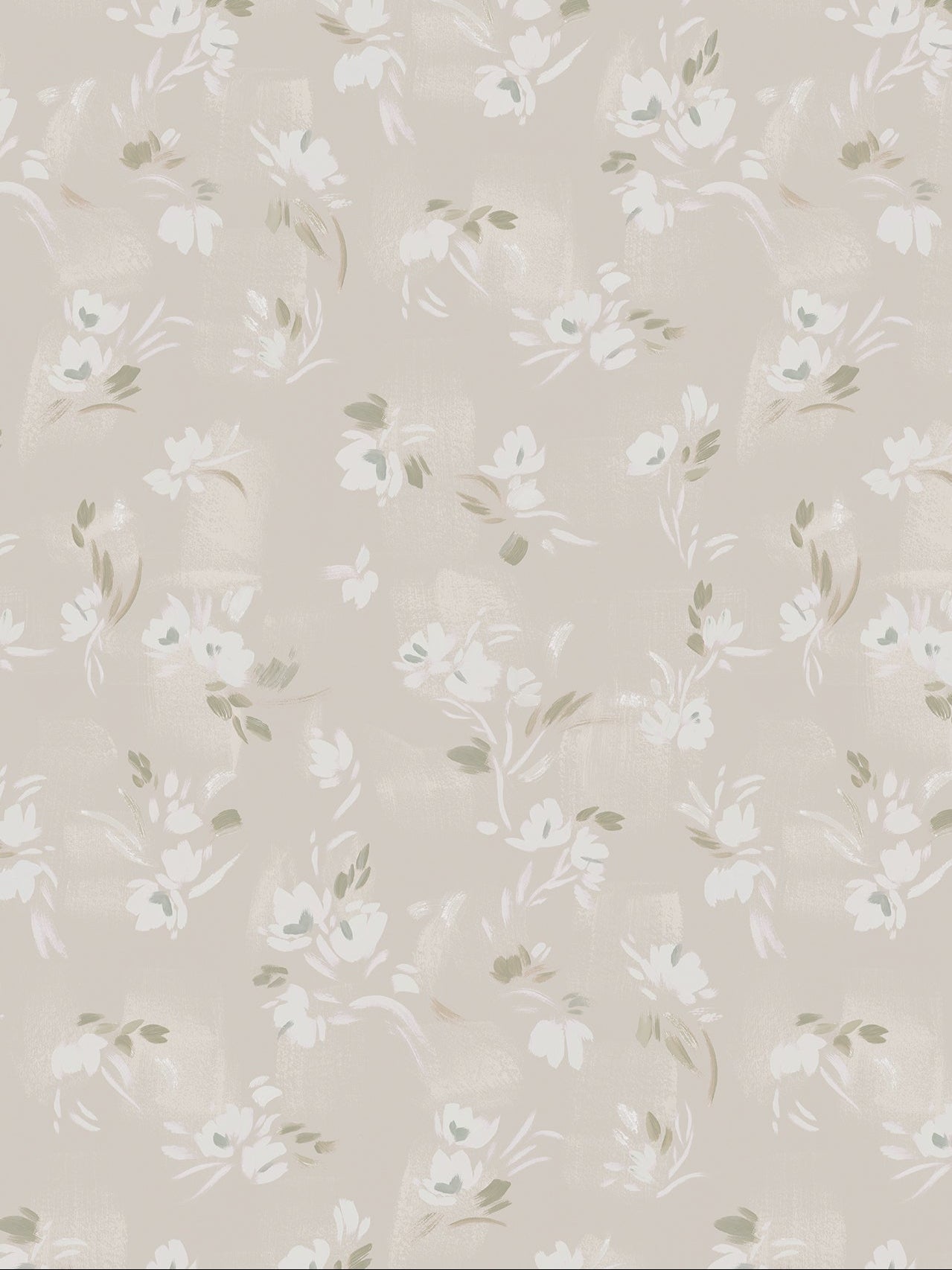 Floating Slowly Wallpaper in Hazelnut by Papier, full pattern