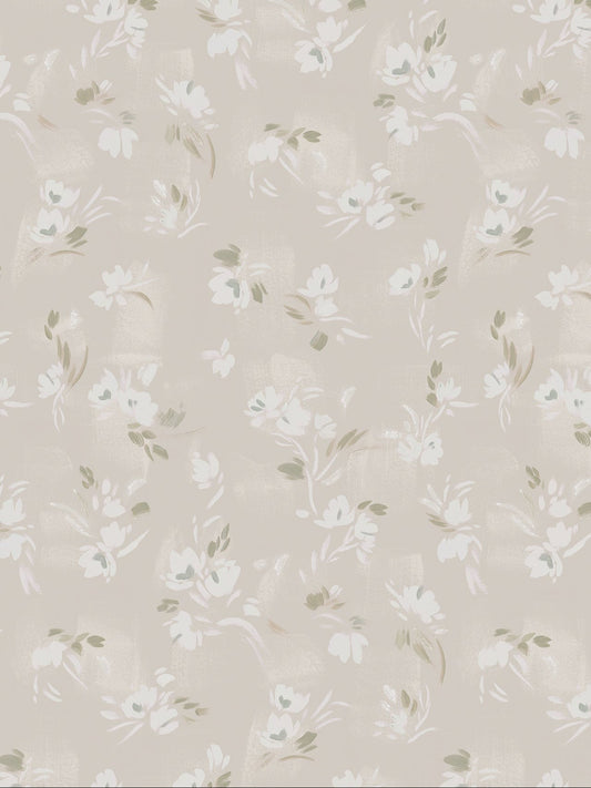 Floating Slowly Wallpaper in Hazelnut by Papier, full pattern