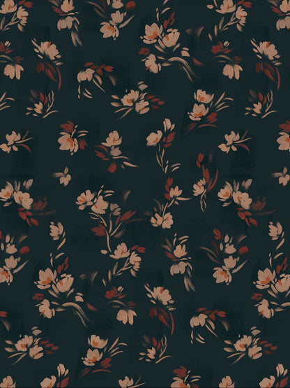 Floating Slowly Wallpaper in Onyx by Papier, full pattern
