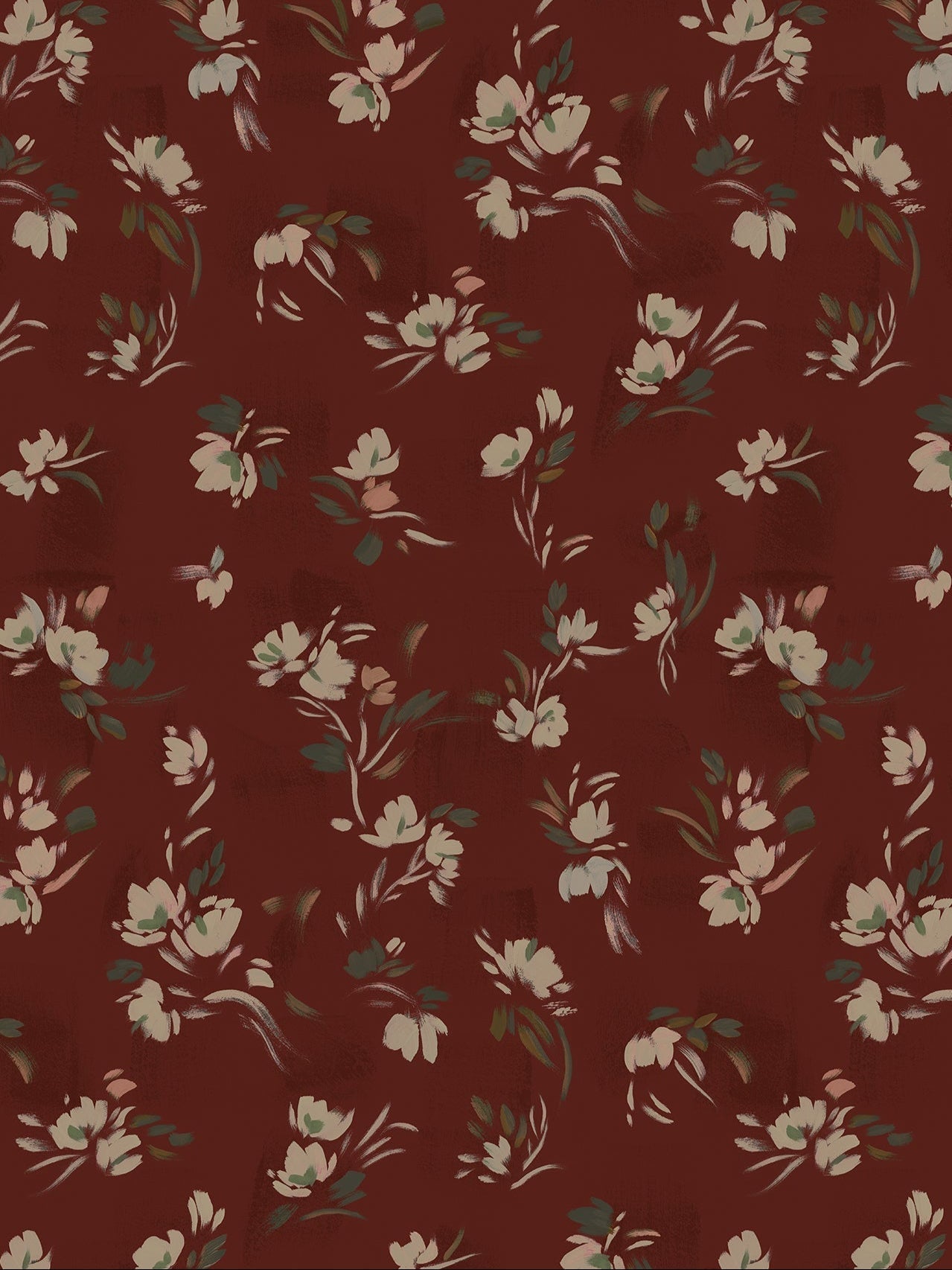 Floating Slowly Wallpaper in Red Dahlia by Papier, full pattern