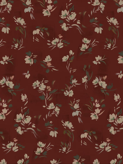 Floating Slowly Wallpaper in Red Dahlia by Papier, full pattern