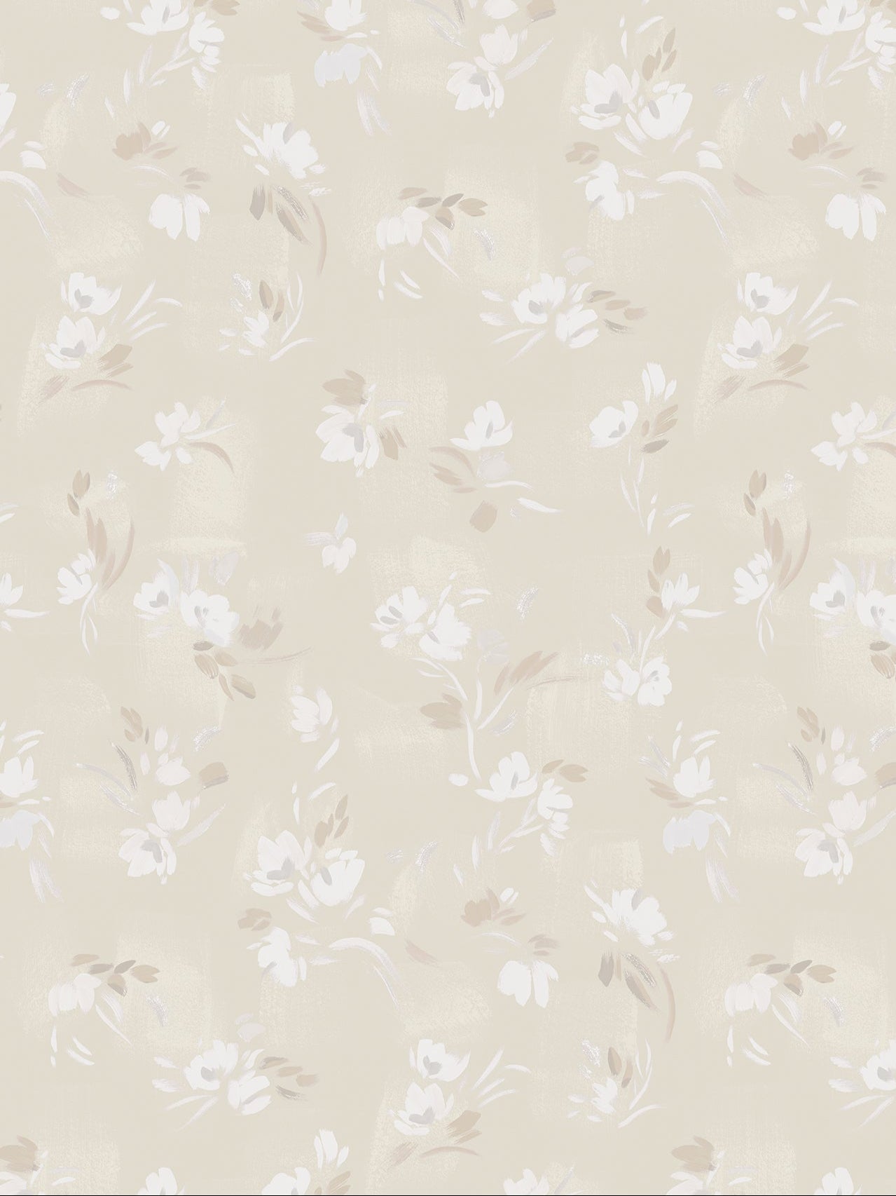 Floating Slowly Wallpaper in Winter Wheat by Papier, full pattern
