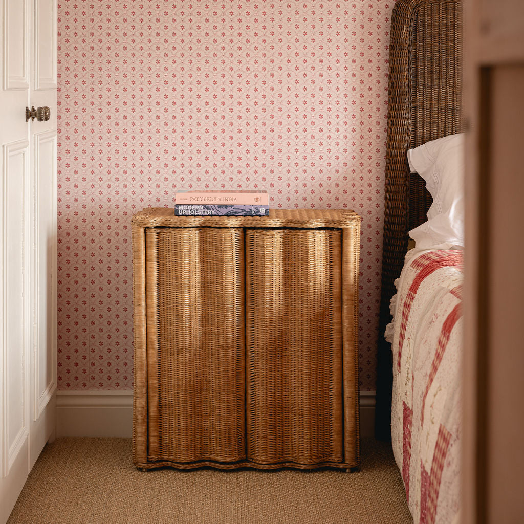 Flute Rattan Side Table End Tables