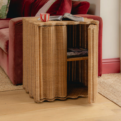 Flute Rattan Side Table End Tables
