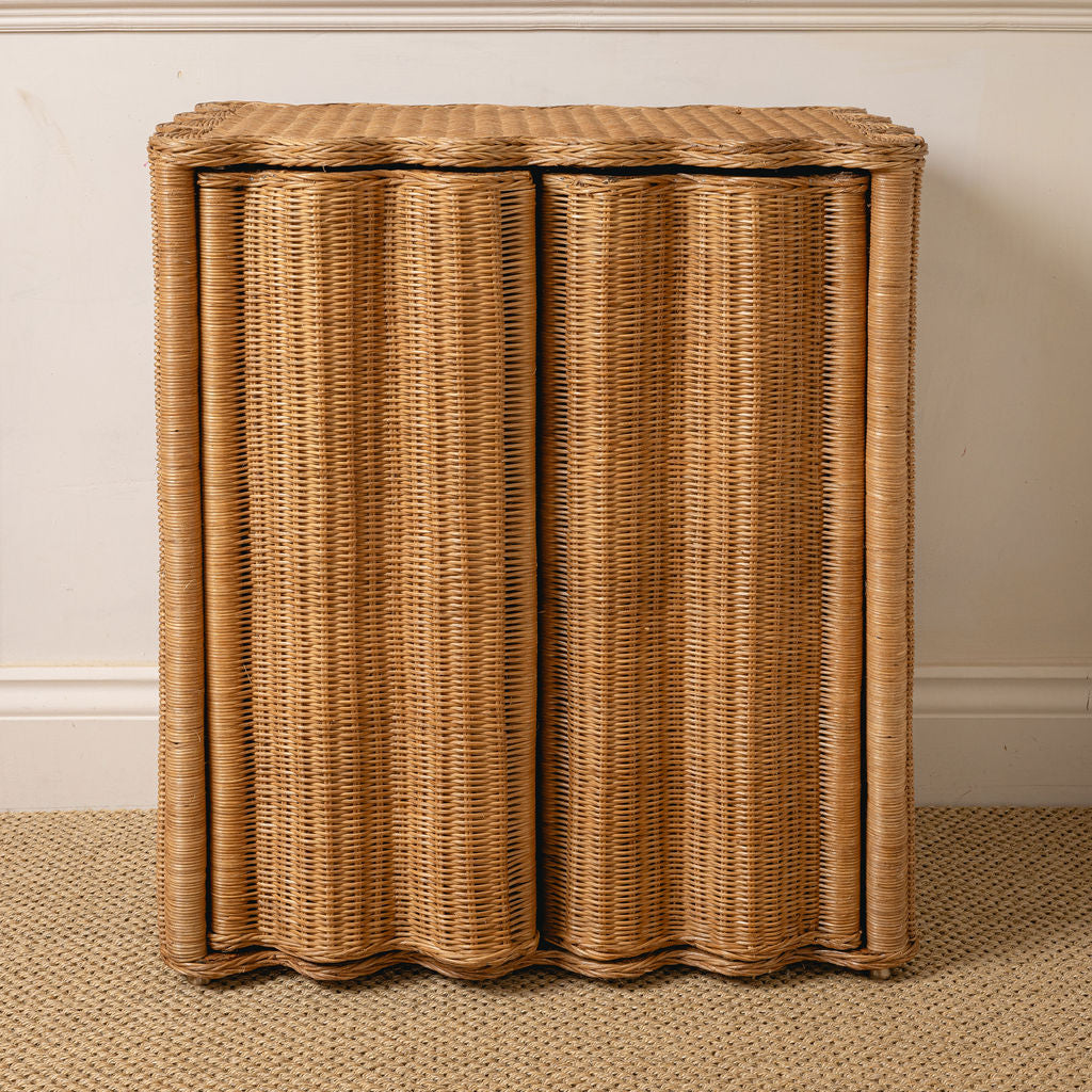 Flute Rattan Side Table End Tables