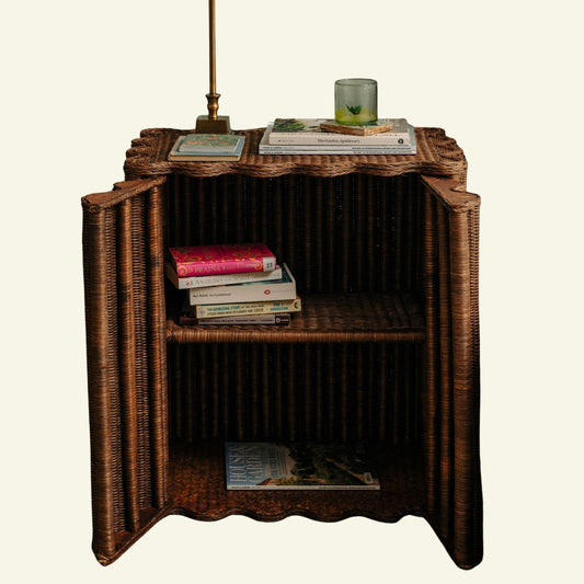 Flute Rattan Side Table End Tables