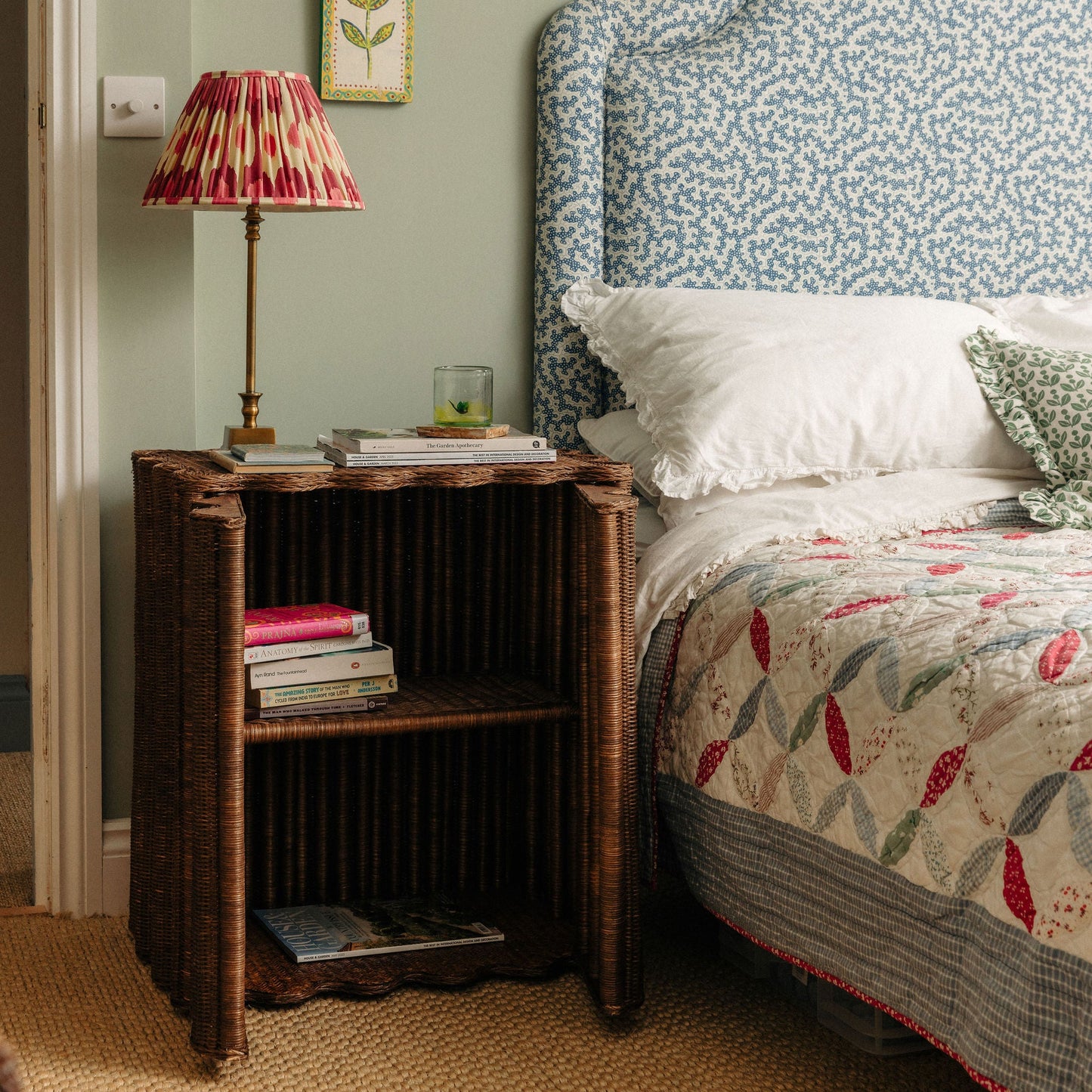 Flute Rattan Side Table End Tables