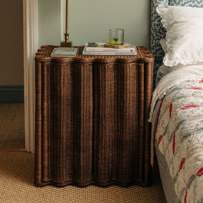Flute Rattan Side Table End Tables