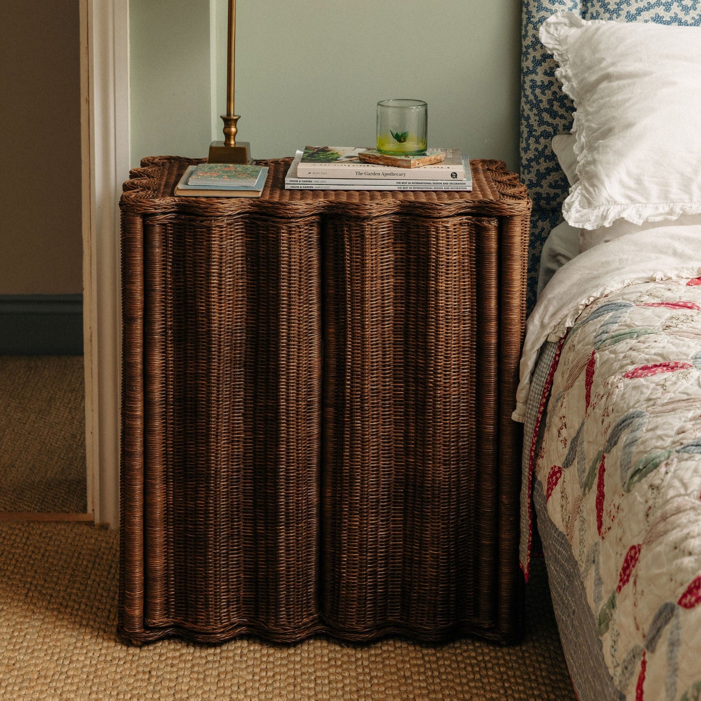 Flute Rattan Side Table End Tables