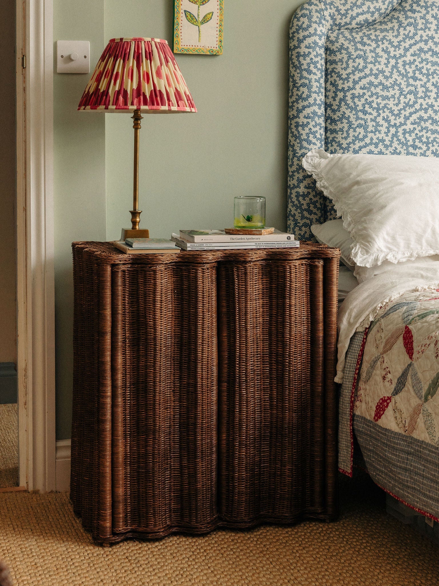 Flute Rattan Side Table End Tables