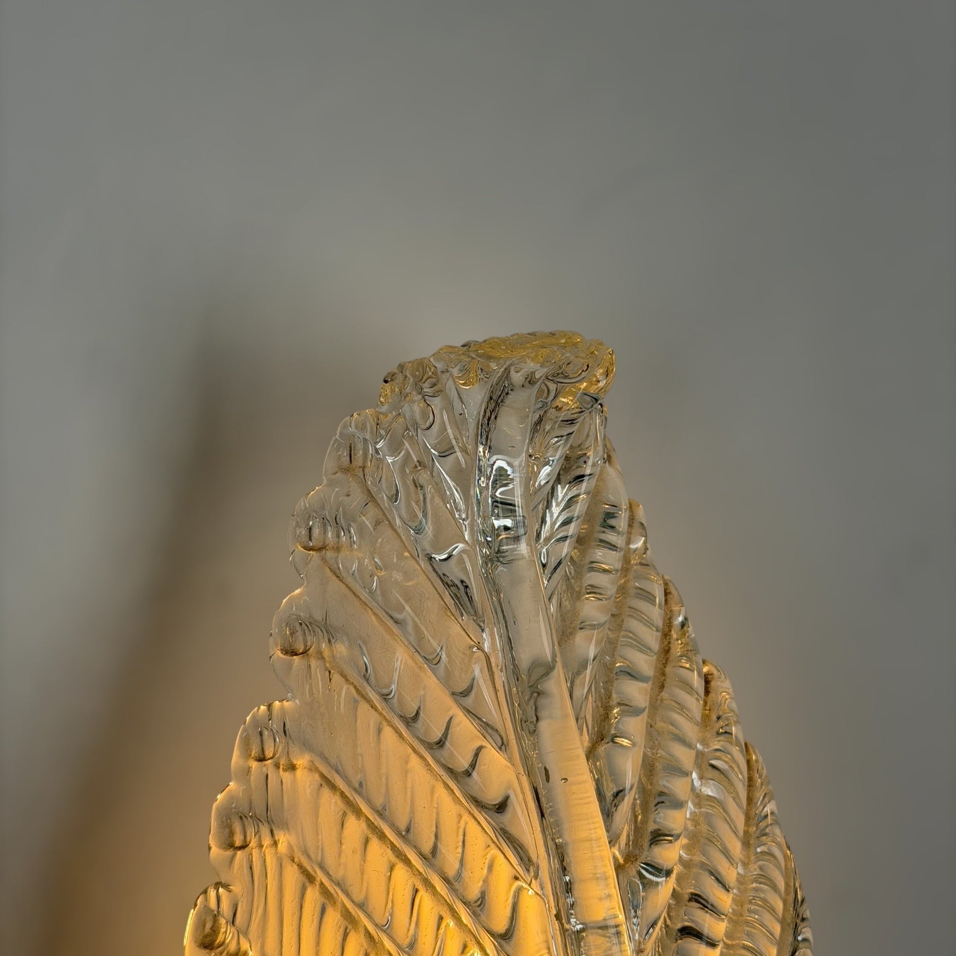 Pair of "Foglia" Murano Glass Wall Lights by Ercole Barovier for Barovier & Toso, 1940s Sconces
