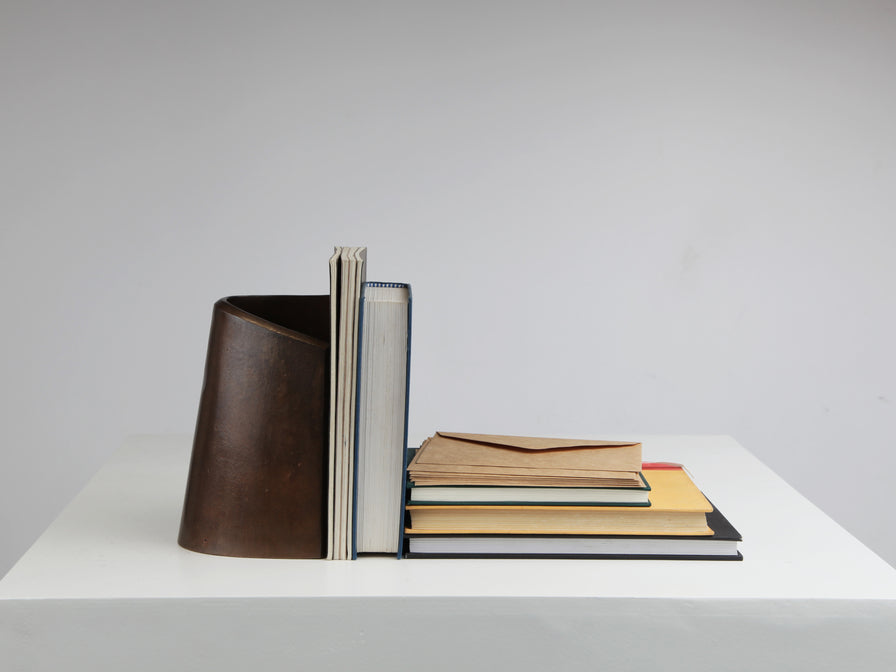 Fold Bookend, Darkened Brass Bookends