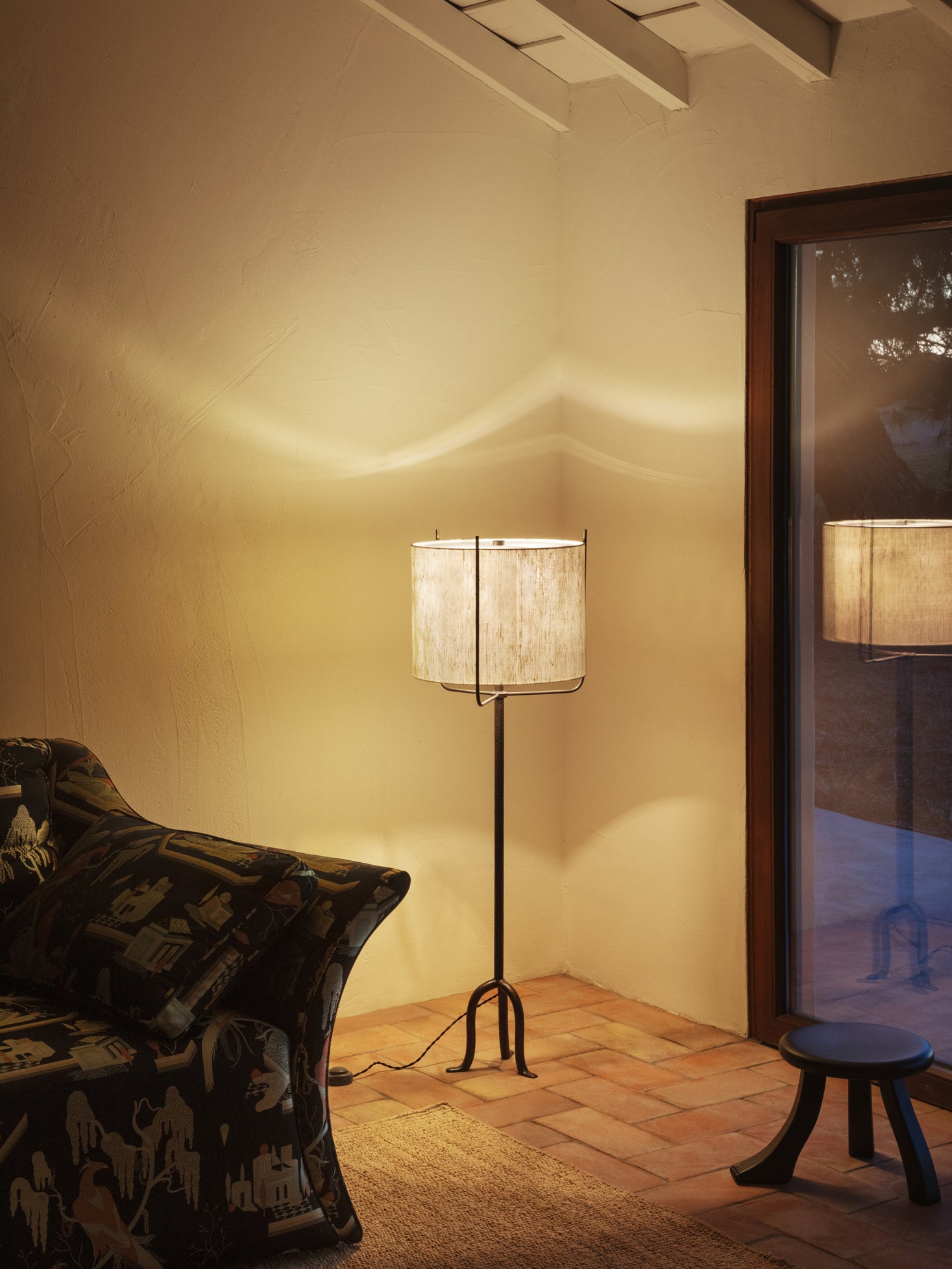 Foot Stool in Chestnut Black Stools