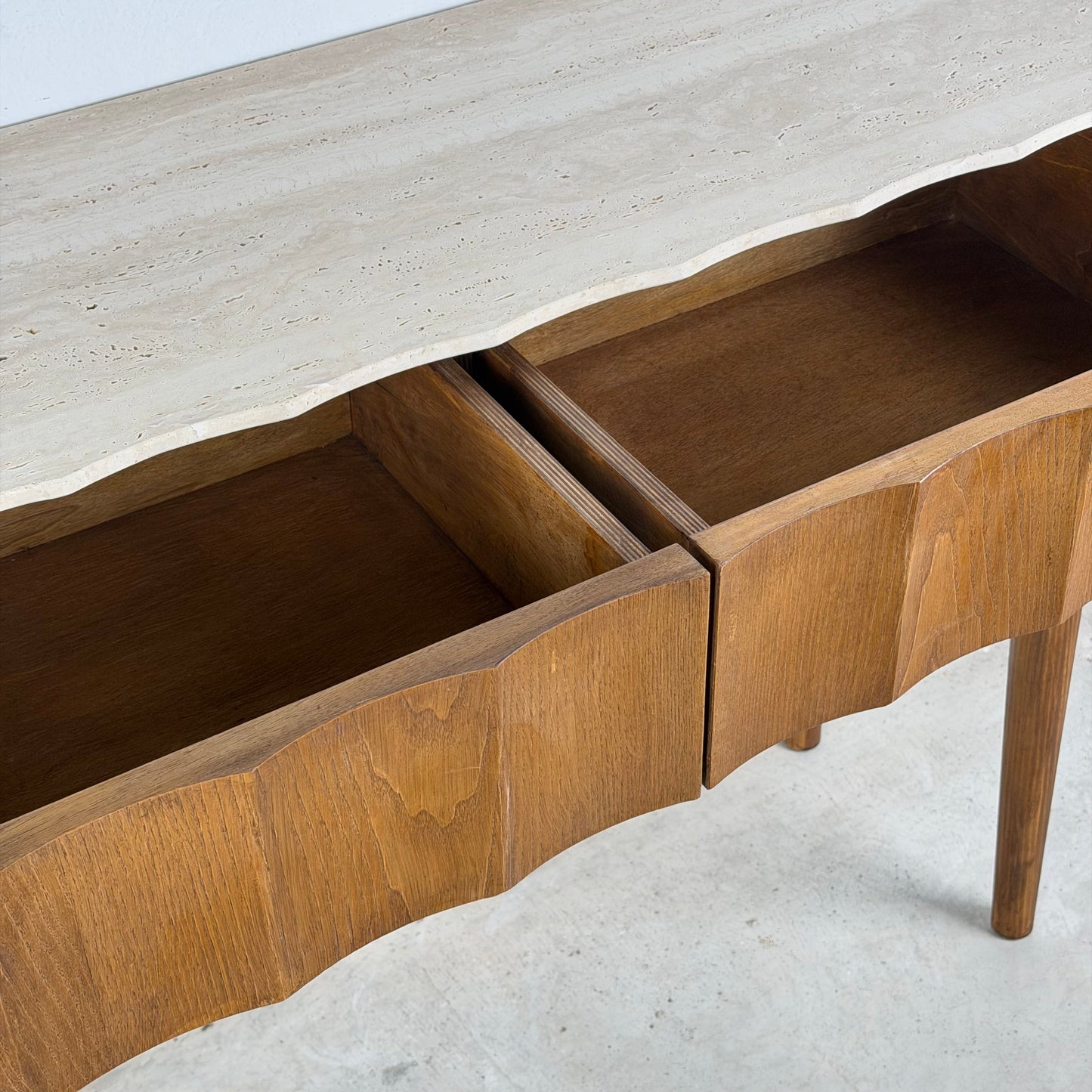 FORME Exclusive Ashwood & Travertine Console, Contemporary Design Consoles