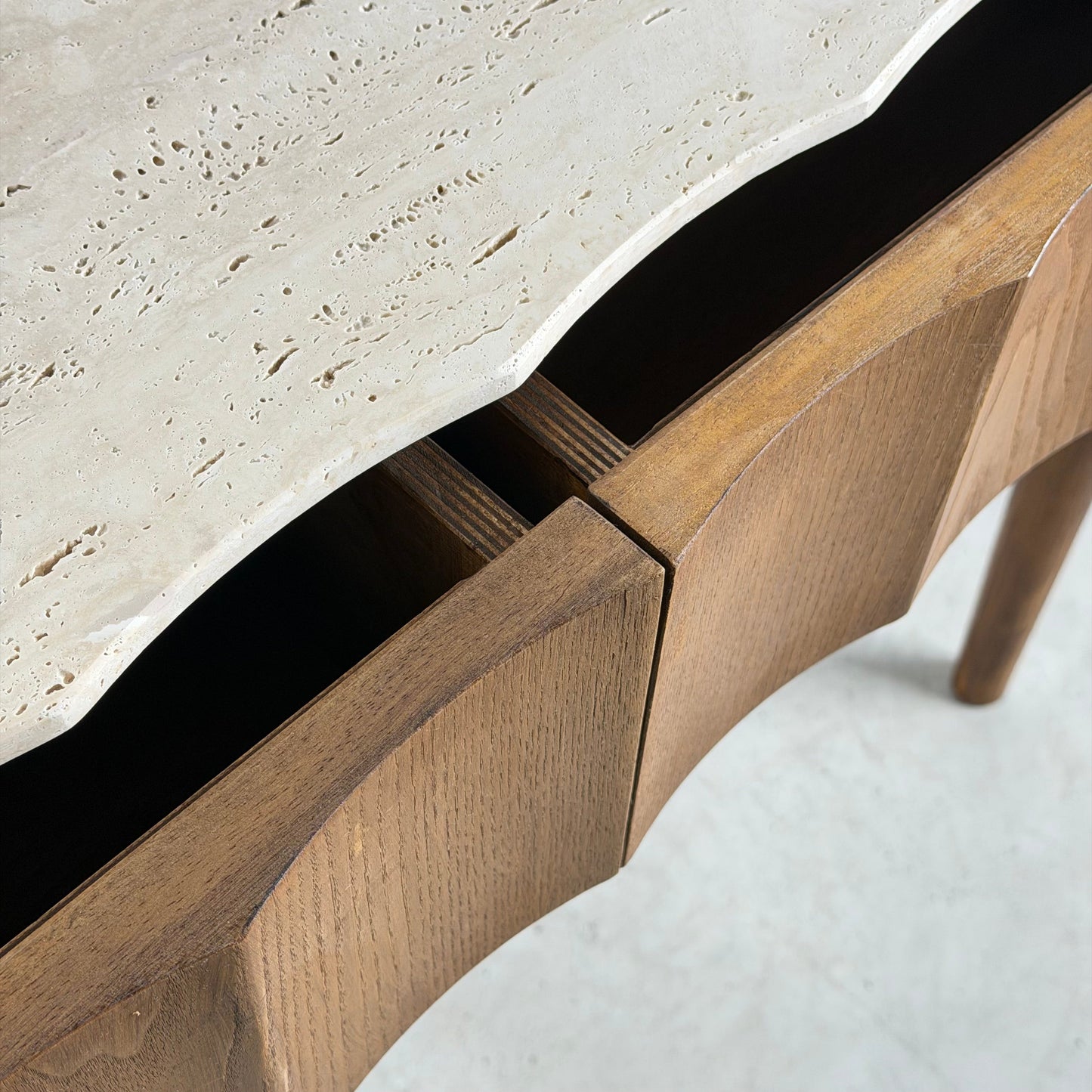FORME Exclusive Ashwood & Travertine Console, Contemporary Design Consoles
