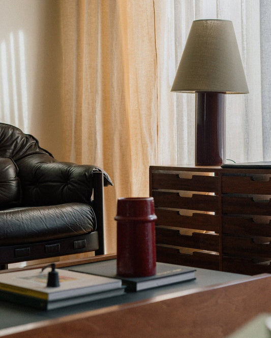 Giro Lamp in Oxblood Table Lamps