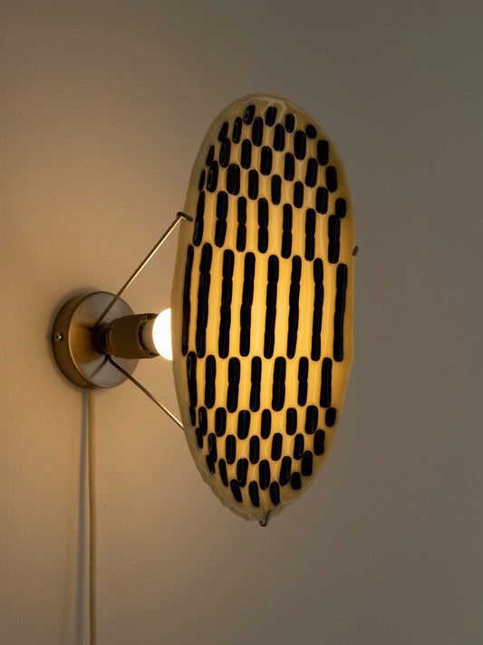 Glass Wall Lamp - Black-Beige Sconces