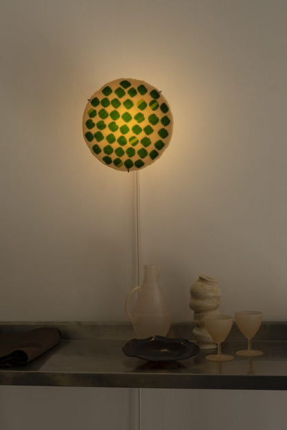 Glass Wall Lamp - Green-Beige Sconces