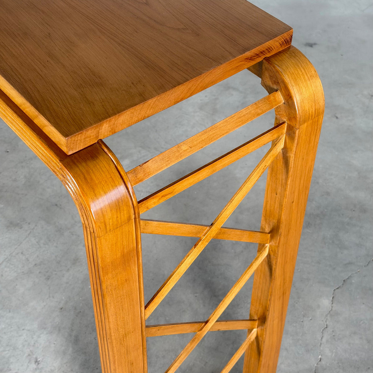 "HYLE" Contemporary Art Deco and Mid-Century Inspired Cherrywood Console by FORME Consoles