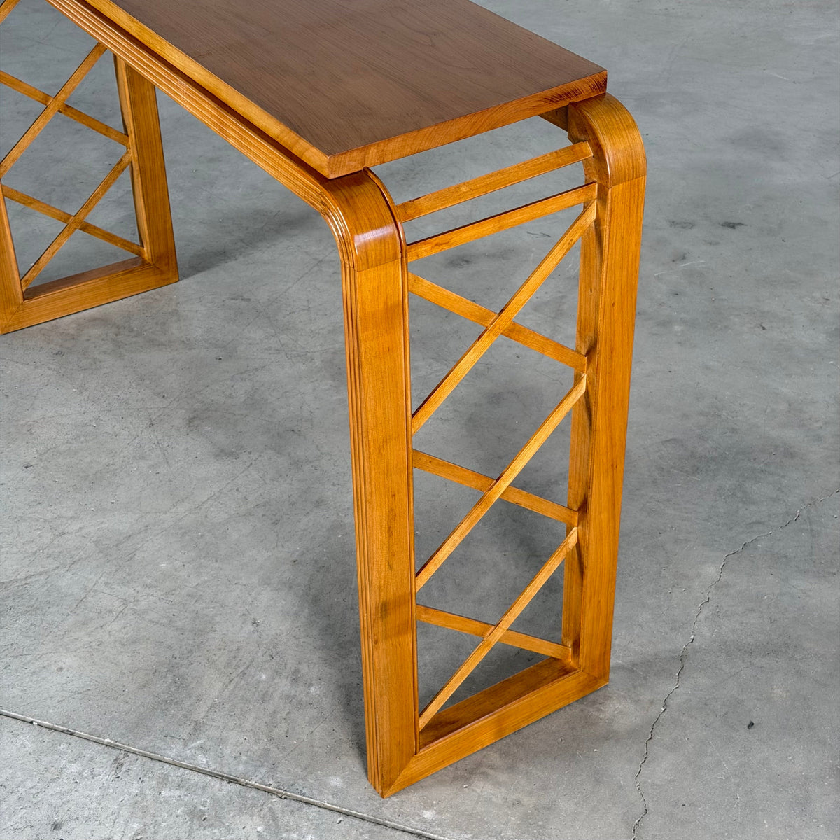"HYLE" Contemporary Art Deco and Mid-Century Inspired Cherrywood Console by FORME Consoles