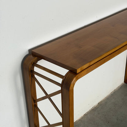"HYLE" Contemporary Art Deco and Mid-Century Inspired Cherrywood Console by FORME Consoles