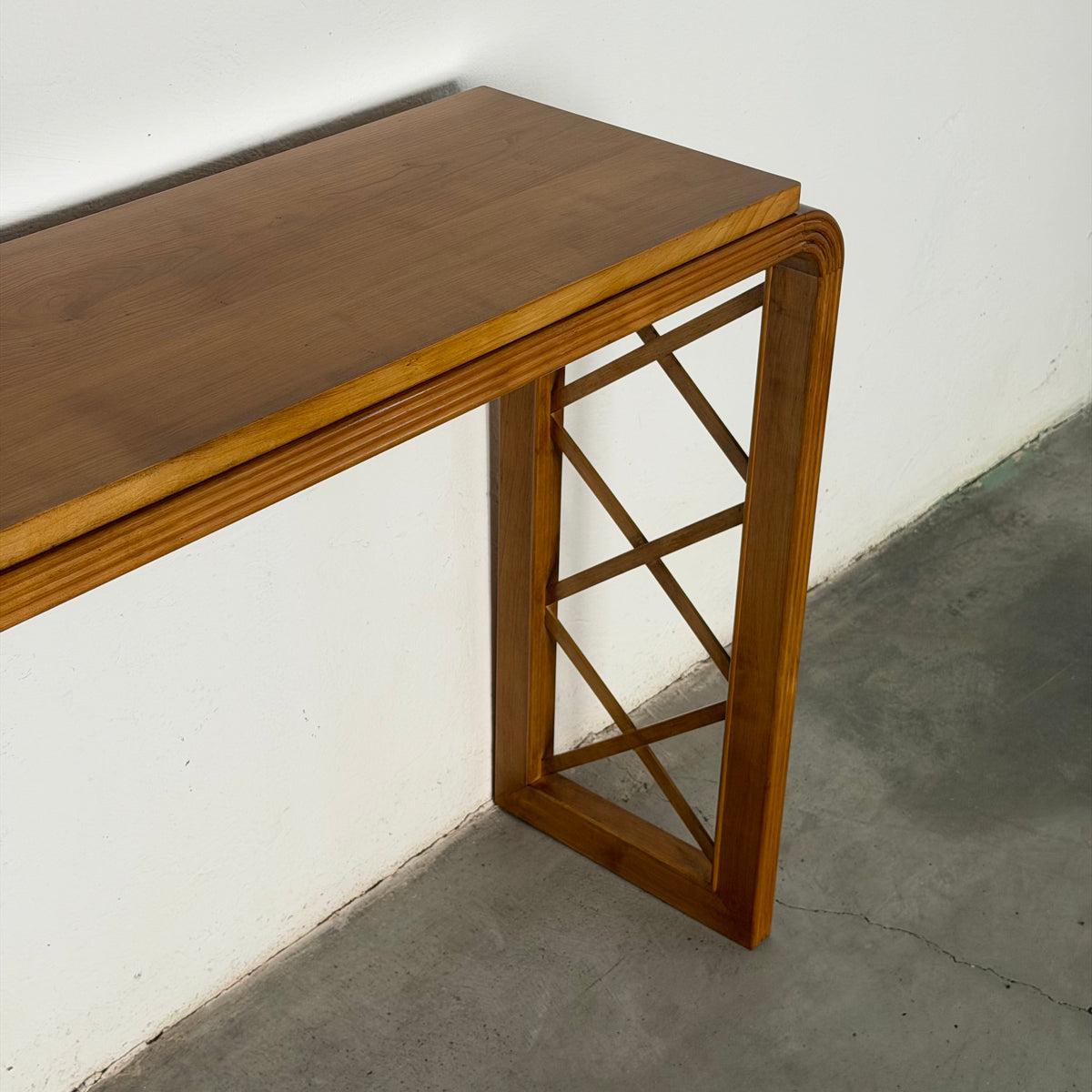 "HYLE" Contemporary Art Deco and Mid-Century Inspired Cherrywood Console by FORME Consoles