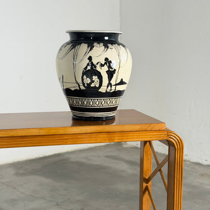 "HYLE" Contemporary Art Deco and Mid-Century Inspired Cherrywood Console by FORME Consoles