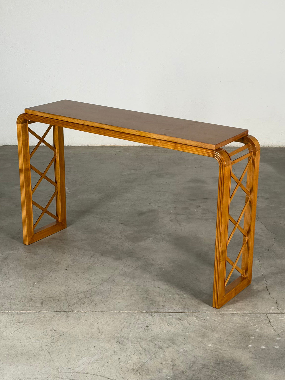 "HYLE" Contemporary Art Deco and Mid-Century Inspired Cherrywood Console by FORME Consoles