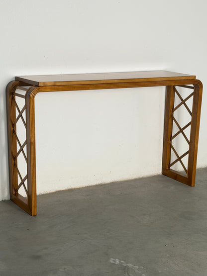 "HYLE" Contemporary Art Deco and Mid-Century Inspired Cherrywood Console by FORME Consoles