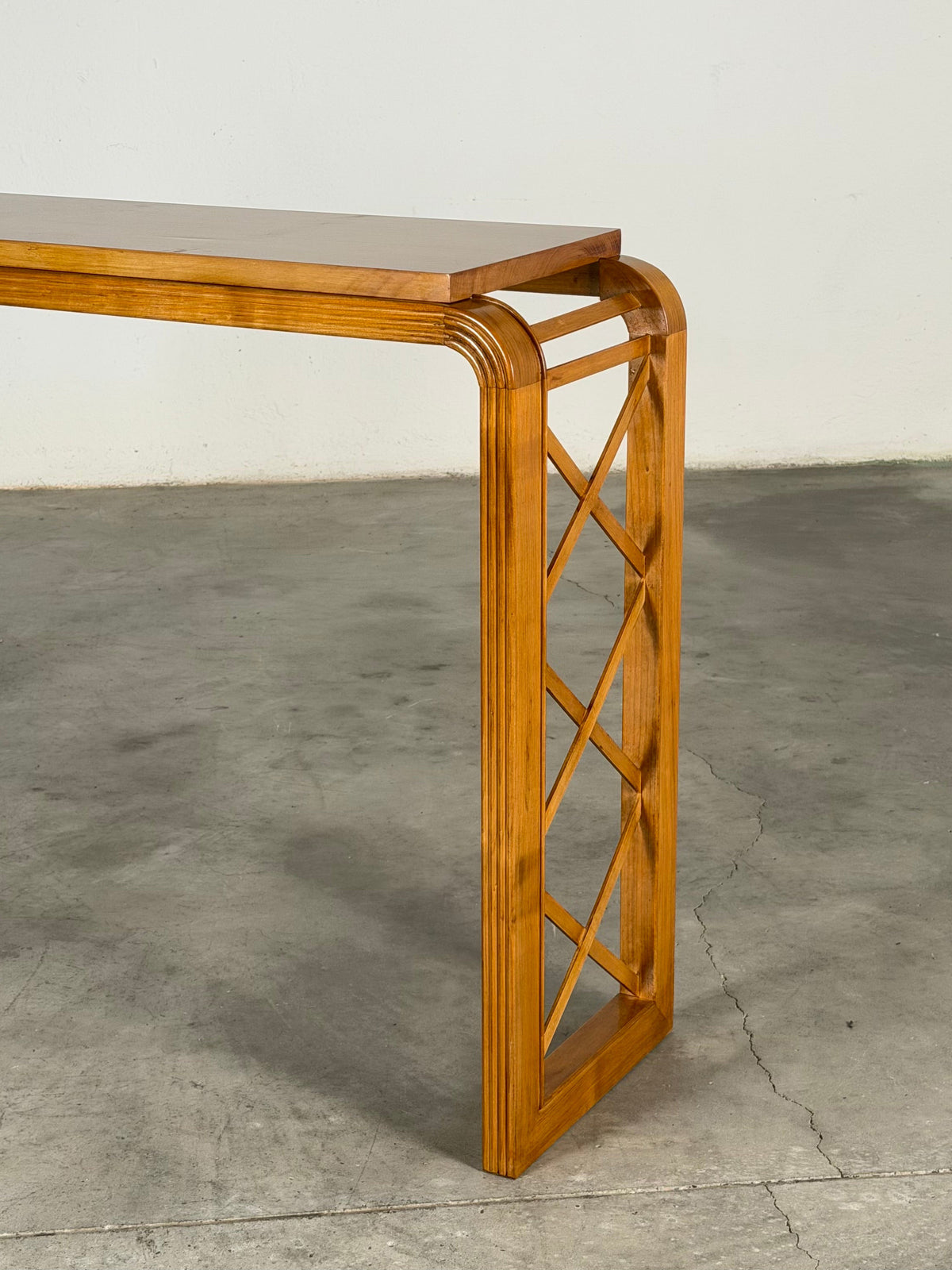"HYLE" Contemporary Art Deco and Mid-Century Inspired Cherrywood Console by FORME Consoles