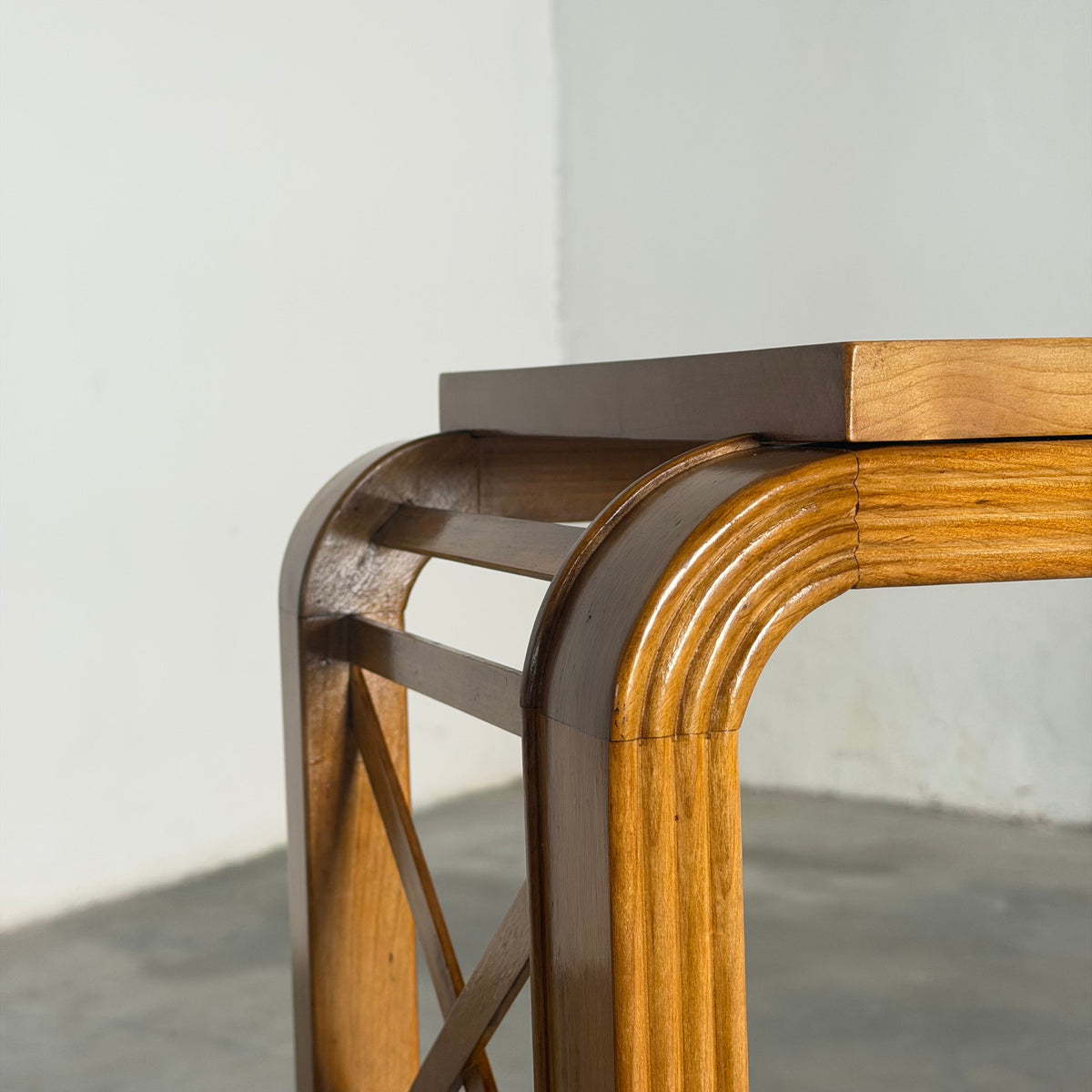 "HYLE" Contemporary Art Deco and Mid-Century Inspired Cherrywood Console by FORME Consoles