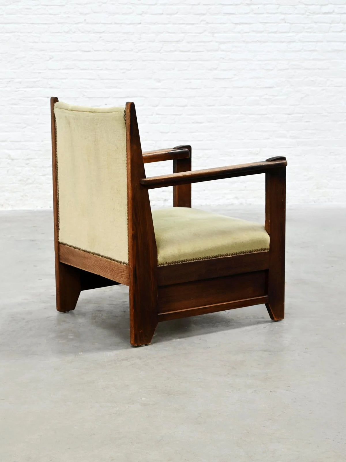1920s Attributed to Hendrik Wouda Hague School Armchair, Stained Oak Chairs