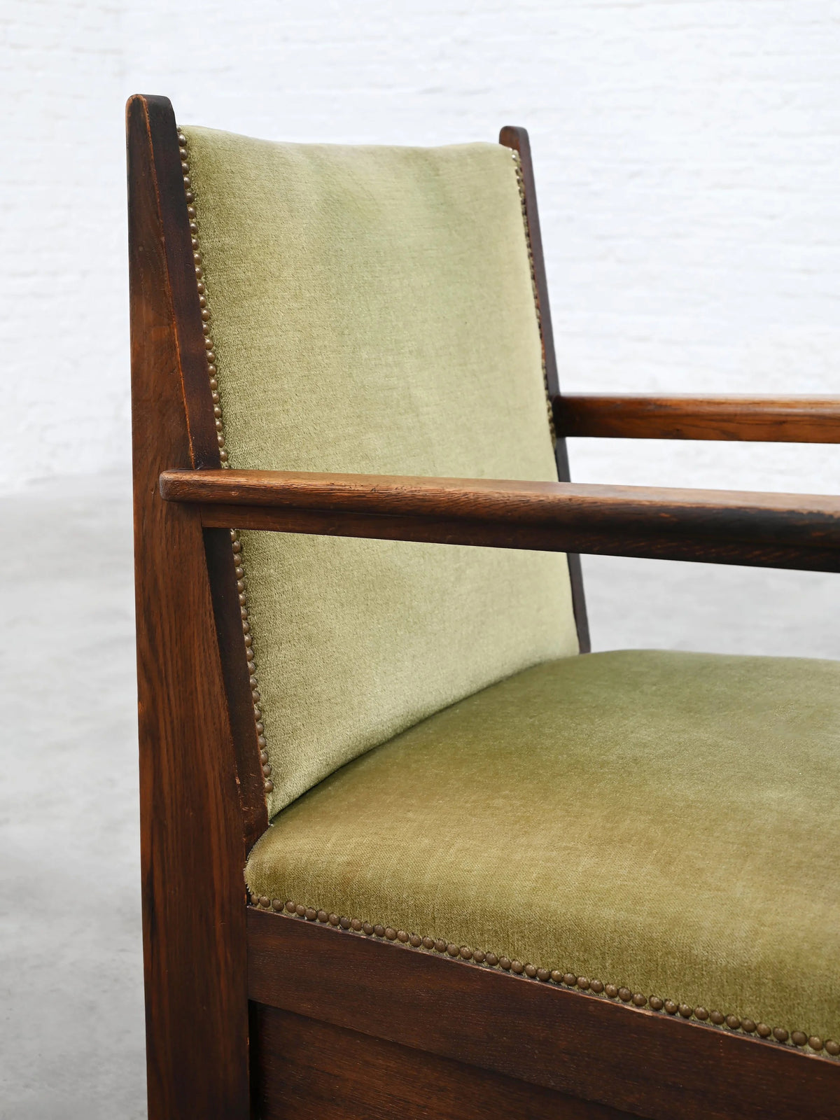 1920s Attributed to Hendrik Wouda Hague School Armchair, Stained Oak Chairs