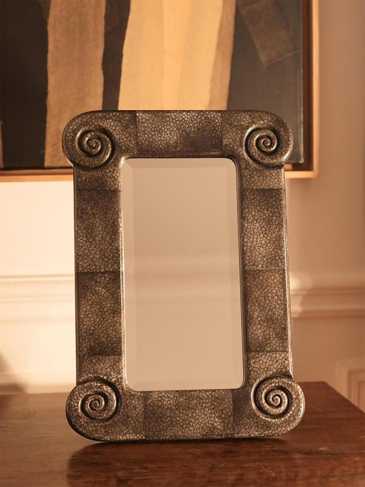 The Hand-Painted Vanity Nautilus Mirror by Astrid Houssin Mirrors