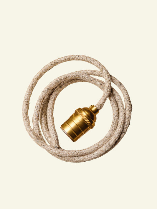 Flex and Bulb Holder, Cream Jute Hardware