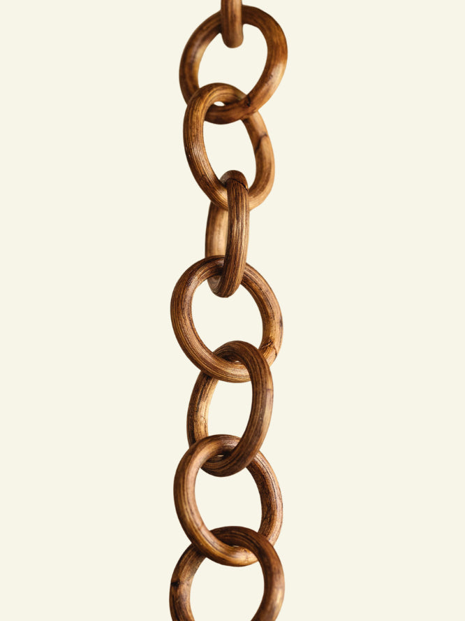 Natural Rattan Chain in Teak Hardware