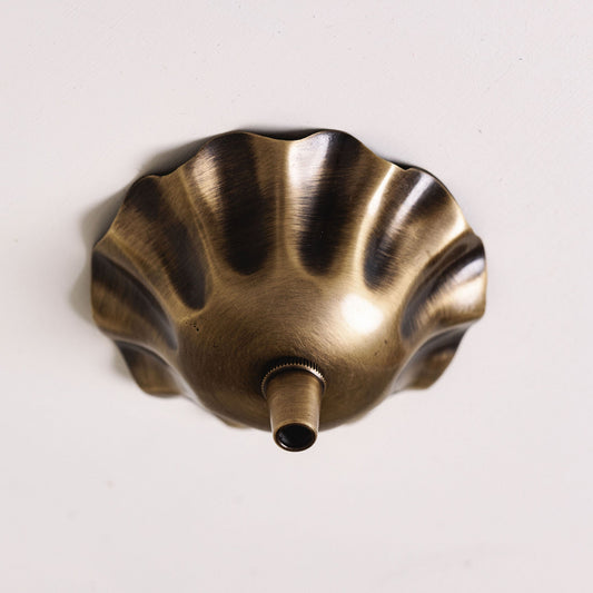 Wave Ceiling Rose, Antique Brass Hardware