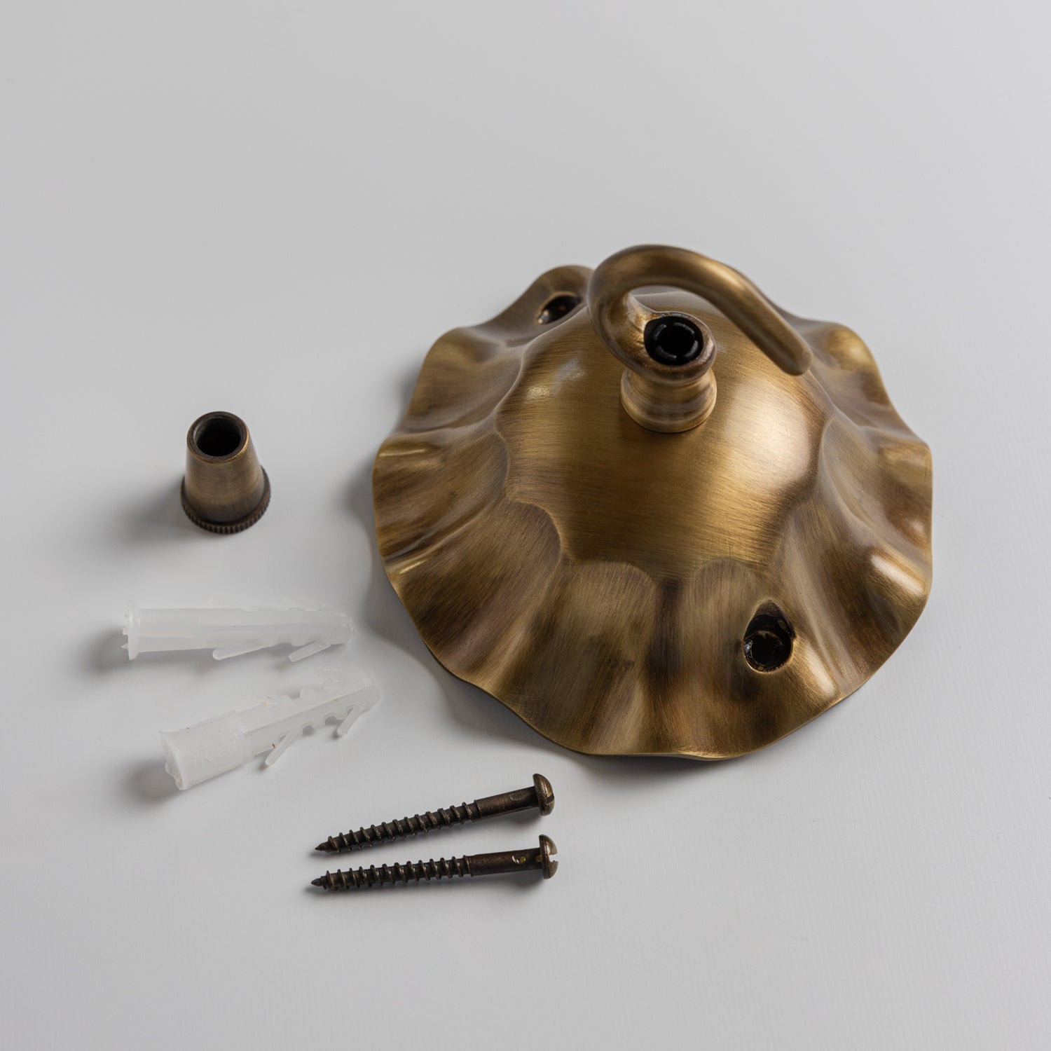 Wave Ceiling Rose, Antique Brass Hardware